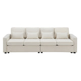Harper & Bright Designs 104" 4-Seater Modern Linen Fabric Sofa with Armrest Pockets and 4 Pillows,Minimalist Style Couch for Living Room, Apartment, Office,3 Colors Harper & Bright Designs