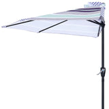 ABCCANOPY Patio Half Umbrellas 10FT (Blue Purple Stripes) ABCCANOPY