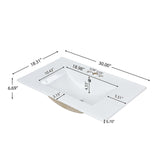 Virubi 30'' Bathroom Vanity with Single Sink Combo, Modern Bathroom Storage Cabinet with 2 Drawers, 1 Pull Down Drawer and 1 Door, Freestanding Bathroom Vanities, Soft Closing, Solid Wood Frame Virubi