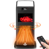 Space Heater with Infrared Sensor,Fireplace Flame Effect,1500W Oscillating Electric Ceramic Room Heater,Mini Fast Heating for Indoor Use,Bedroom,Office Room,Desk,Garage Verminget