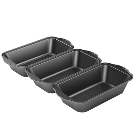 Tiawudi 3 Pack Nonstick Carbon Steel Baking Bread Pan, Large Loaf Pan, 9 1/2" x 5" Tiawudi