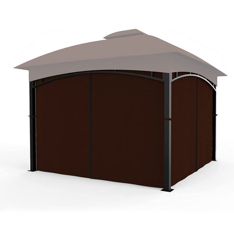COZYVIDA Gazebo Universal Replacement Privacy Curtains 4-Panels sidewall with Zipper (ONLY CURTAIN) (10' x 13', Coffee) COZYVIDA