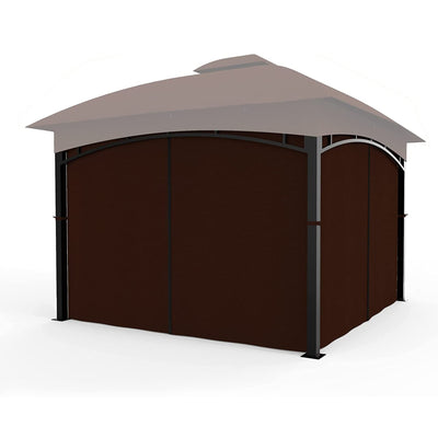 COZYVIDA Gazebo Universal Replacement Privacy Curtains 4-Panels sidewall with Zipper (ONLY CURTAIN) (10' x 13', Coffee)