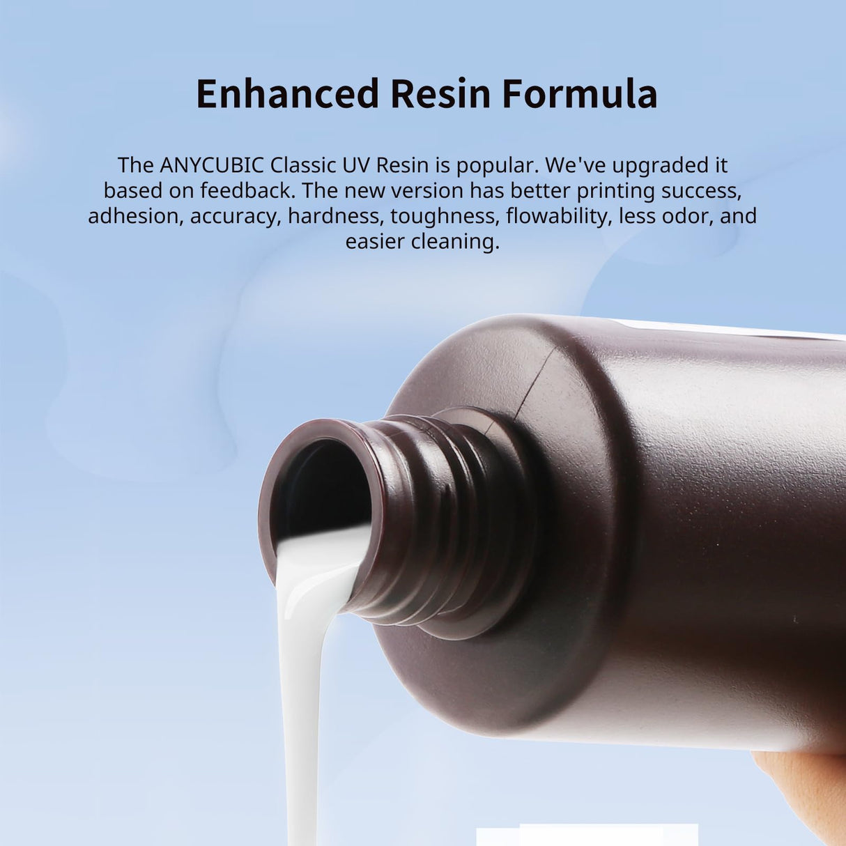 ANYCUBIC Standard 3D Printer Resin Plus, 405nm SLA Fast UV-Curing Resin, High Precision & Rapid Photopolymer for 8K/14K/16K Capable LCD/DLP/SLA 3D Printing (Gray, 1000g) ANYCUBIC