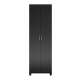 REALROOMS Basin 24" 2 Door Utility Storage Cabinet, Black REALROOMS