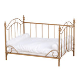 Pet Bed, Dog Bed with Metal Frame and Detached White Velvet Cushion with 2 Pillow for Small Dog Babyland