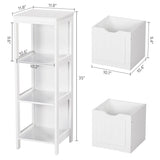 Yaheetech Bathroom Floor Cabinet, Wooden Storage Cabinet with 2 Drawers, Multifunctional Side Organizer Rack Stand Table, White Yaheetech