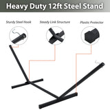 Homgava Two Person Hammock with Stand Heavy Duty, Outdoor Patio Hammock with Portable Steel Stand, Large Double Hammocks,480lbs Capacity.(Dark Blue) Homgava