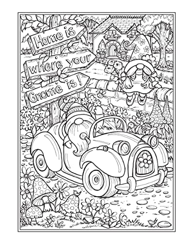 Creative Haven Gnome Sweet Gnome Coloring Book (Adult Coloring Books: Fantasy) Dover Publications