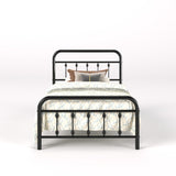 SHA CERLIN Twin Size Metal Platform Bed Frame with Victorian Style Iron-Art Headboard and Footboard, Easy Assembly, Under Bed Storage, No Box Spring Required, Black SHA CERLIN