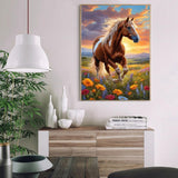 MIRCVSH Horse Paint by Numbers Kit for Adults, Framed Animals Paint by Number Kit on Canvas with Wooden Easel for Home Wall Decor, 12x16 Inch MIRCVSH