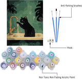 MjhRcll 6 Pack Paint by Numbers for Adults Beginner, Black Cat Paint by Number Kits on Canvas, Funny Animals DIY Acrylic Painting by Number for Home Bathroom Decor 12X16 Inch(Without Frame) MjhRcll