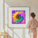 DIADAY Rainbow Sunflower Diamond Art Kits for Adults, 5D Flowers Diamond Painting Kits for Adults, Full Drill Diamond Art, DIY Gem Craft Arts Home Wall Decor Gift 12 x 12 Inches DIADAY
