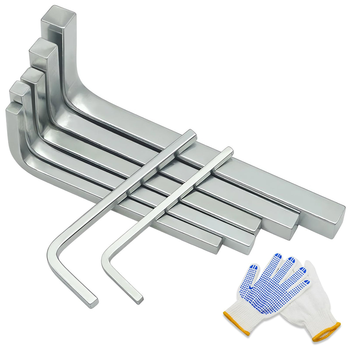 YEIXCIKA 7Pcs Square Head Wrench Set L Shaped Square Key Kit Chromium Vanadium Steel Square Head Screwdrivers for Pocket Hole Screws, 3-10mm YEIXCIKA