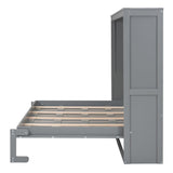 Harper & Bright Designs Full Size Murphy Bed Wall Bed Space-Saving for Multipurpose Guest Room Bedroom or Home Office, Gray Harper & Bright Designs