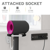 DWVO LED Makeup Vanity Table with 3 Light Modes, 4 Storage Drawers, Built-in Power Outlets & Hairdryer Holder, Dressing Table with Cushioned Stool DWVO