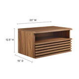 Modway Render Mid-Century Modern, Wall-Mount Nightstand, Walnut Modway
