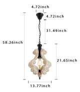 PUUPA Kitchen Light Fixtures,Farmhouse Pendant Light Single Adjustable Rustic Wooden Hanging Island Chandelier PUUPA