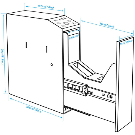 Biometric Slider Handgun Gun Safe with LCD Screen of Temp Humidity Time for Nightstand, Desk, Bed Side, Wall, Truck LANGGER V