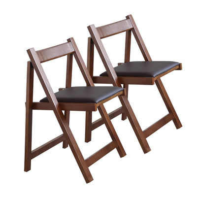 COMUHOME Folding Dining Chairs with Padded Seat Lightweight sillas para Fiestas,2 Pack Folding Chair for Dinner,Party Wedding,Picnic Event, 196LB Weight Capacity(Walnut)