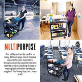Stand Steady Tubstr 3 Shelf Utility Push Cart Supports Up to 300 lbs - Heavy-Duty Plastic Service Cart Great for Offices, Warehouse Storage, Garage Stand Steady