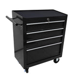 HFYee Rolling Tool Chest Metal Tool Box with Wheels Tool Cabinet Portable Tool Box with Wheels 4 Drawers Multifunctional Tool Cart with Wheels Craftsman Tool Chest, Black HFYee