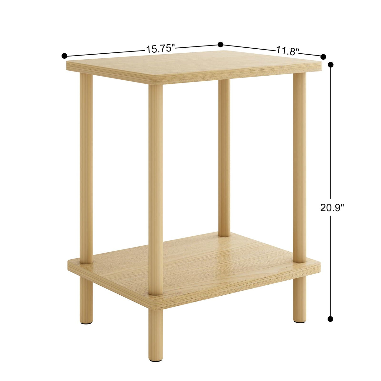 Fixwal Side Table, Small Side Table Living Room, Wood End Table, Nightstand Bedside Table, Natural (No-Tool Assembly) Fixwal