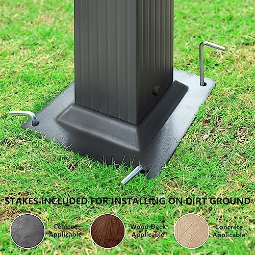 MUPATER 10' X 13' Outdoor Retractable Aluminum Pergola with Weather-Resistant Canopy for Backyard Deck Garden Grey MUPATER