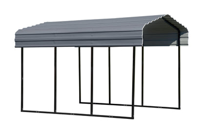 Arrow Carports Galvanized Steel Carport, Compact Car Metal Carport Kit, 10' x 15' x 9', Charcoal