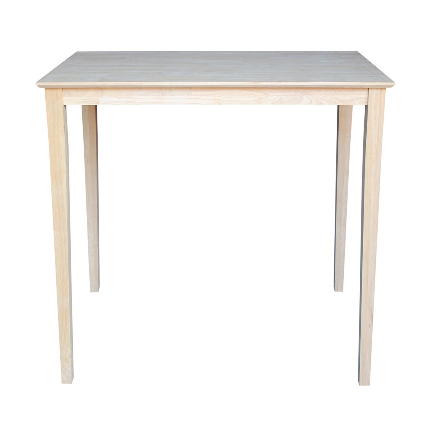 International Concepts Table Top Solid with Wood Bar Height Shaker Legs, 30 by 48-Inch, Unfinished - WoodArtSupply