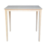 International Concepts Table Top Solid with Wood Bar Height Shaker Legs, 30 by 48-Inch, Unfinished IC International Concepts