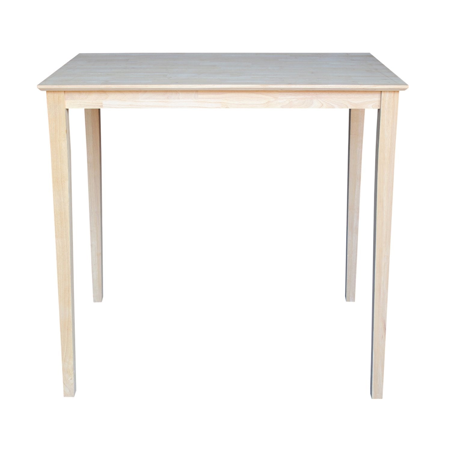 International Concepts Table Top Solid with Wood Bar Height Shaker Legs, 30 by 48-Inch, Unfinished - WoodArtSupply