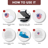 Waydress 60 Pcs Sublimation Patches Blank Fabric Iron on Hat Patches Blank Repair Blank Patches for DIY Crafts Hats Shirts Shoes Jeans Bags Uniforms, 6 Styles(Black and White) Waydress