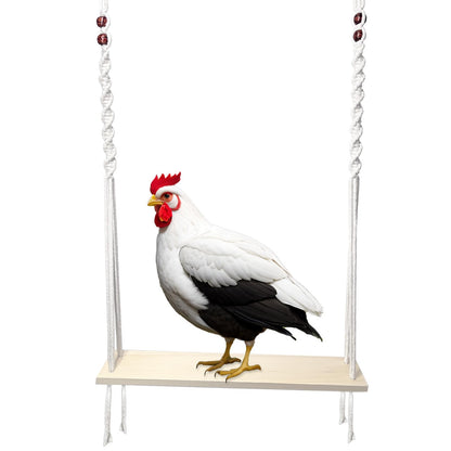 HahaMagic Chicken Swing Toy for Large Chicken Coop, Chicken Enrichment Toy for Hens and Roosters, Natural Wooden Handmade Chicken Coop Accessories, Ideal Gift for Chicken Owners and Chicken L - WoodArtSupply