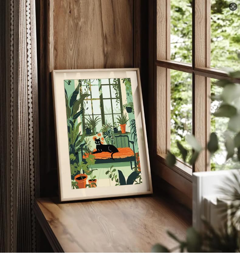 Canrichshop 6 Pack Cat Paint by Numbers Kit for Adults Without Frame,Funny Black Cat DIY Adults' Paint-by-Number Kits on Canvas,Easy Acrylic Painting Beginners Decor 9.8x13.8 Inch Canrichshop