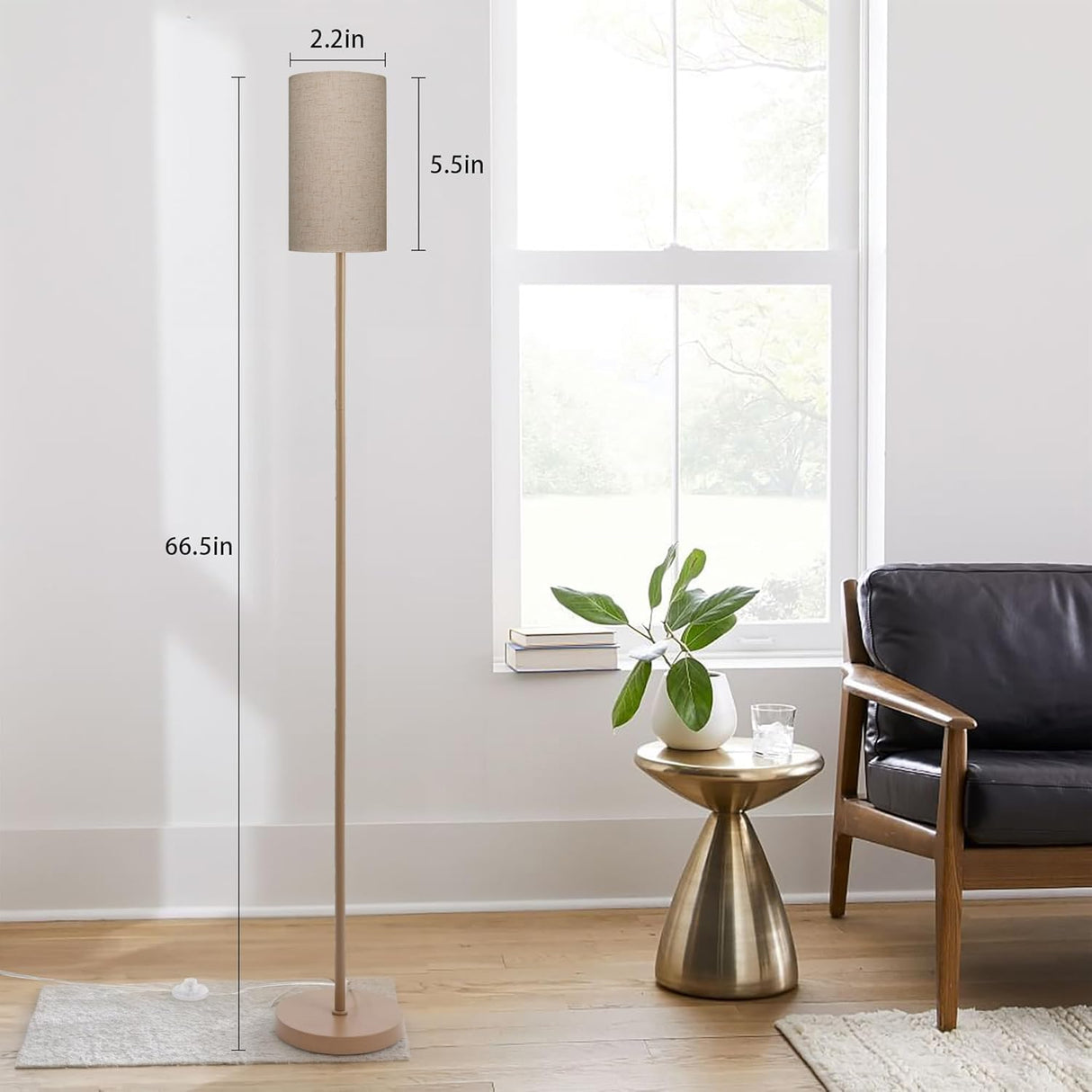 EOEYYOYB Floor Lamps for Living Room Modern Tall Lamp for Bedroom Office Corner (Brown, 65'') EOEYYOYB