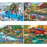 Bits and Pieces – 4-in-1 Multi-Pack - 500 Piece Jigsaw Puzzles for Adults – 500 pc Large Piece Puzzle Set Bundle by Artist Mary Thompson - 16" x 20" Bits and Pieces