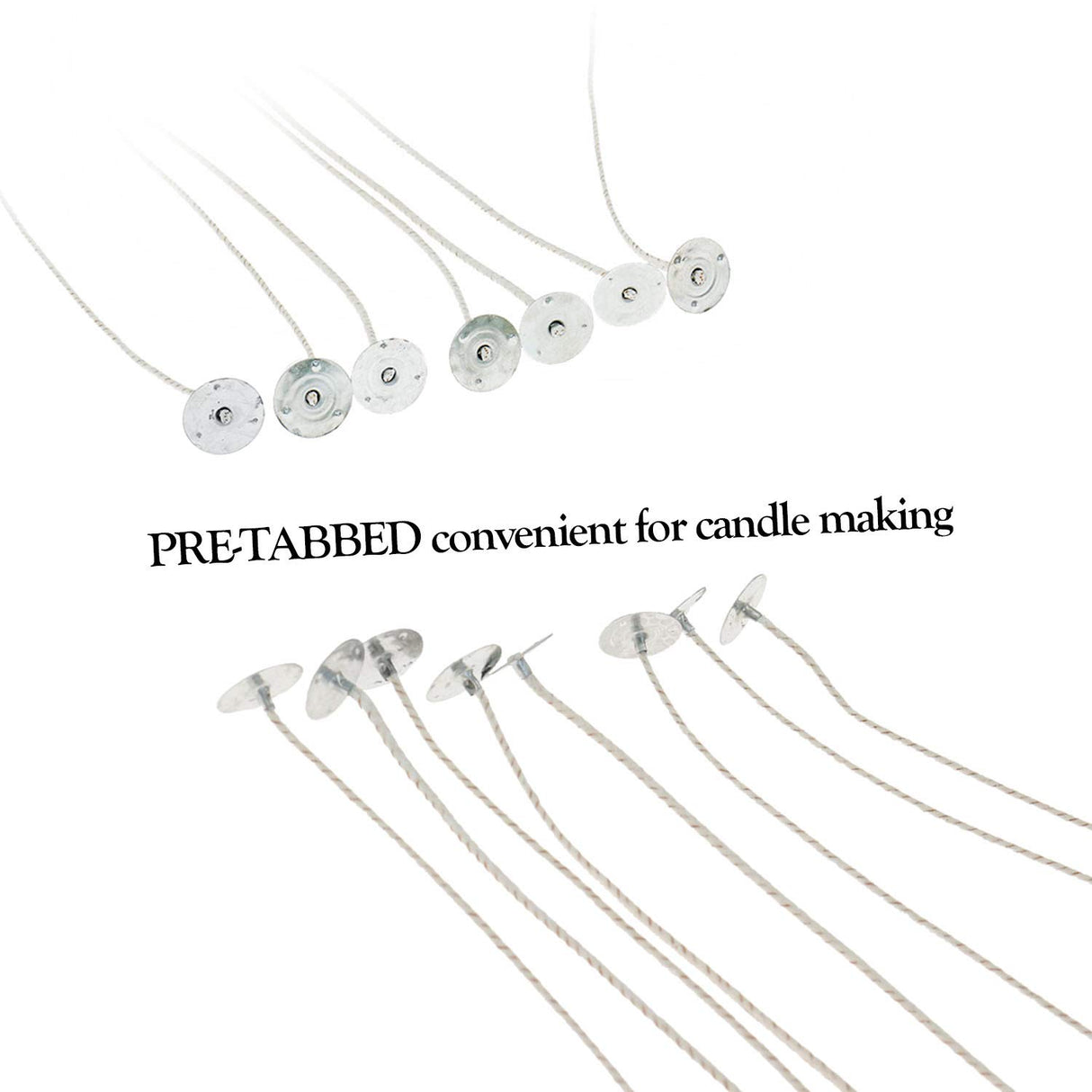 MILIVIXAY 100pcs 6inch Soy Candle Wicks for Candle Making - Coated with Natural Soy Wax, Low Smoke - Cotton Threads Woven with Paper -Thick Candle Wick with Base. MILIVIXAY