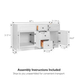 Design House Brookings 60 Inch Bathroom Vanity, Ready to Assemble, Solid Wood, Sherwin Williams® White, 599019-WHT Design House