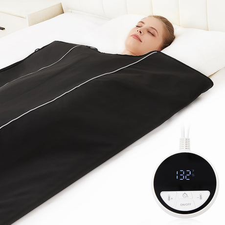 AOBOCO Sauna Blanket - Sauna Blanket for Home Use, Portable Design for Relaxation and Detoxification with 5 Layer Thickened Construction, 86-158°F& 20-60 Minutes, 6.2 ft. x 2.6 ft AOBOCO