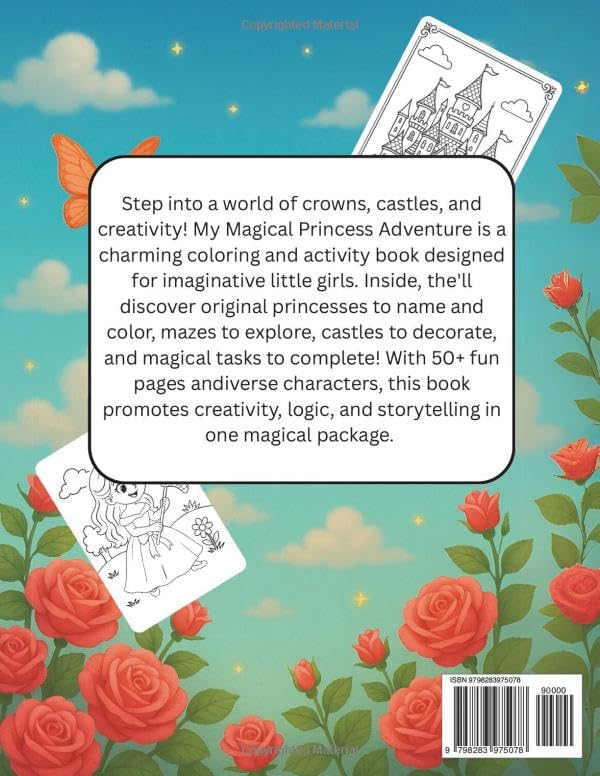 My Magical Princess Adventure: Coloring and Activity Book for Girls: A fun and creative princess-themed coloring book with puzzles, mazes, and magical ... for imaginative little girls ages 4–8! WoodArtSupply