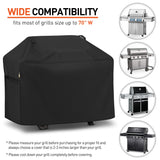 Arcedo 72 Inch Grill Cover, Waterproof Large BBQ Gas Grill Cover Compatible with Weber, Durable and Rip Resistant, Fits for Charbroil Nexgrill Napoleon Arcedo