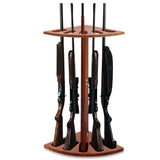 DoubleFill 5 Gun Wood Gun Rack Wood Corner Wall Display Rack Shotgun Rifle Stand Gun Holder Display for Home Garage Office Storage DoubleFill