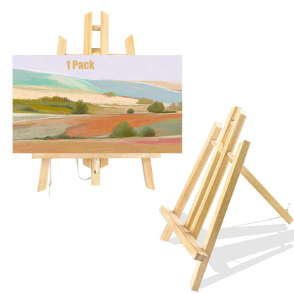 11.8" Wood Easels, Small Tabletop Display Stand, Tripod, Painting Party Easel, Kids Student Tabletop Easels for Painting, Portable Canvas Photo Picture Sign Holder - WoodArtSupply