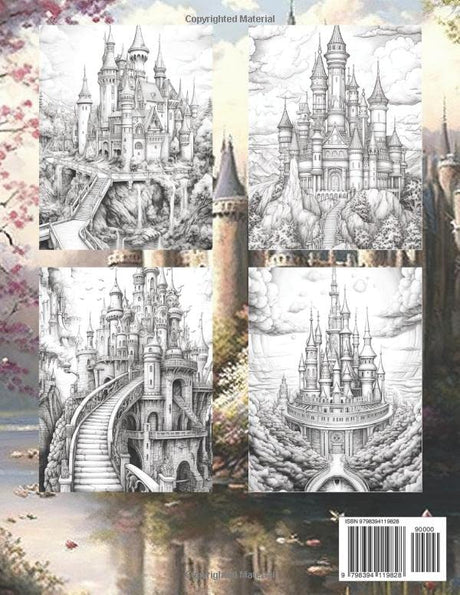 Enchanted Castle Coloring Book: Vintage Fantasy Castle Design for Adults Relaxation and Stress Relief Majosta