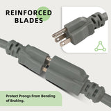 EP 100 Ft Outdoor Extension Cord, 12/3 SJTW Heavy Duty Extension Cable with 3 Prong Grounded Plug, 15 AMP Power Cord for Lawn, Garden, Appliances, Gray EP