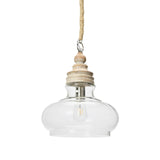 Creative Co-Op Glass & Mango Wood Ceiling Pendant Light Creative Co-Op