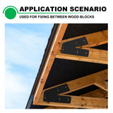 Andorm 4pcs 10x3 45 Degree Angle Steel Flat Plate Pergola Bracket Heavy Duty for Wood 4x4, 6x6 Lumber Powder Coated, Truss Framing Bracket, Post Mending Plate Black Andorm