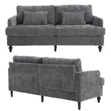 AZSJML 2 Pieces Sofa Couch Set for Living Room, 68'' Mid Century Modern Loveseat and Accent Chair Set, Chenille Sofa Comfy Cloud Couch with Deep Seats for Small Spaces Apartment Bedroom, Grey AZSJML