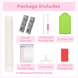 TOSTOG Flower Diamond Art Kits for Adults, DIY Flower Diamond Paintings Kits for Adults Beginner, Full Drill Pink Rose Diamond Paintings Kit, Cute Rose Gem Painting Wall Art Decoration 12 * 12 Inch. TOSTOG